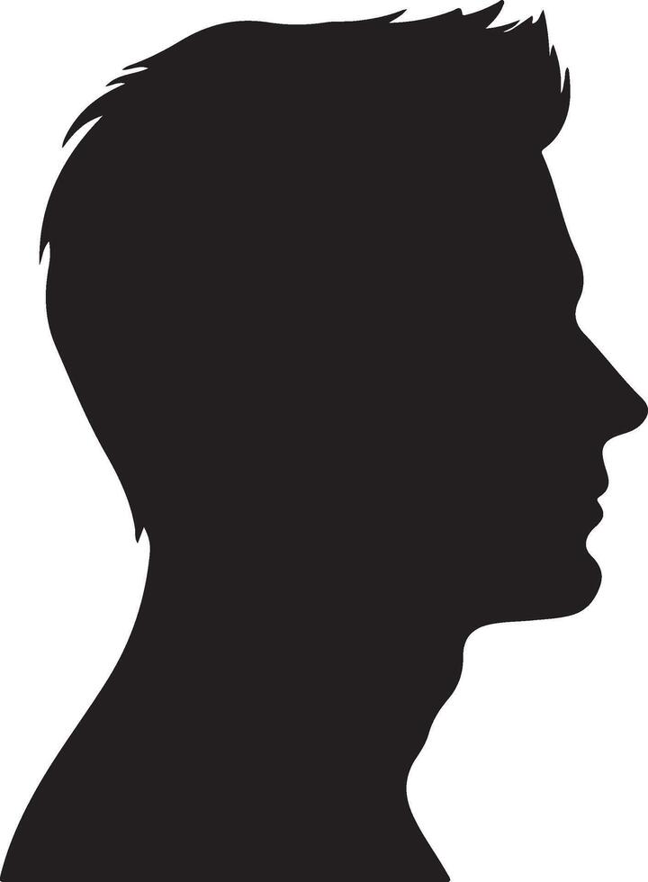 Male Head Silhouette Illustration White Background vector