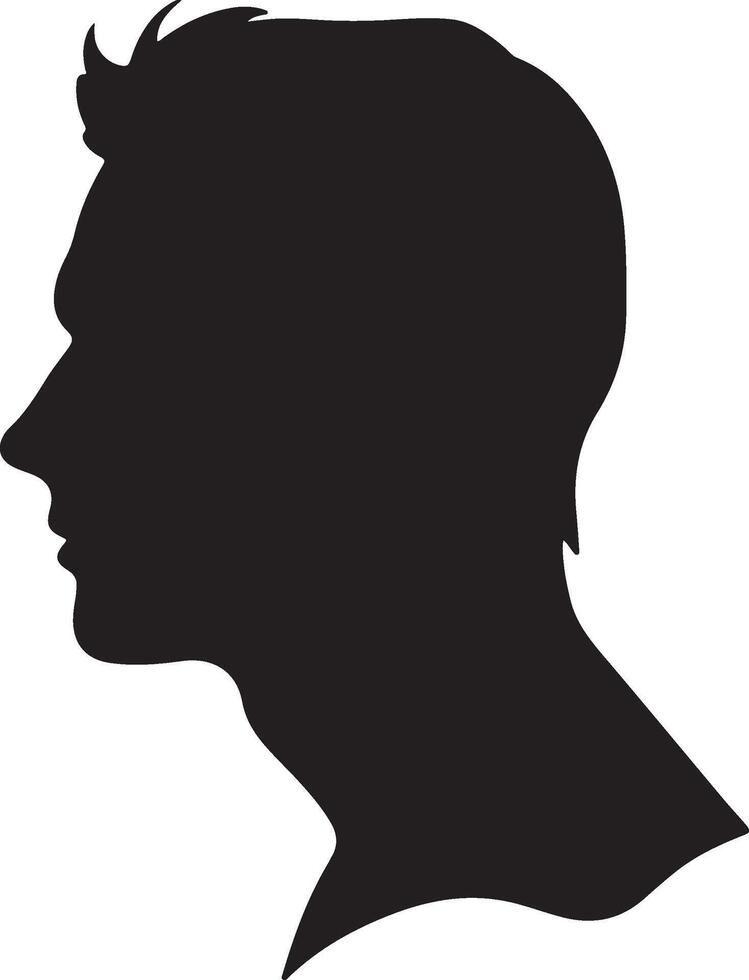 Male Head Silhouette Illustration White Background vector
