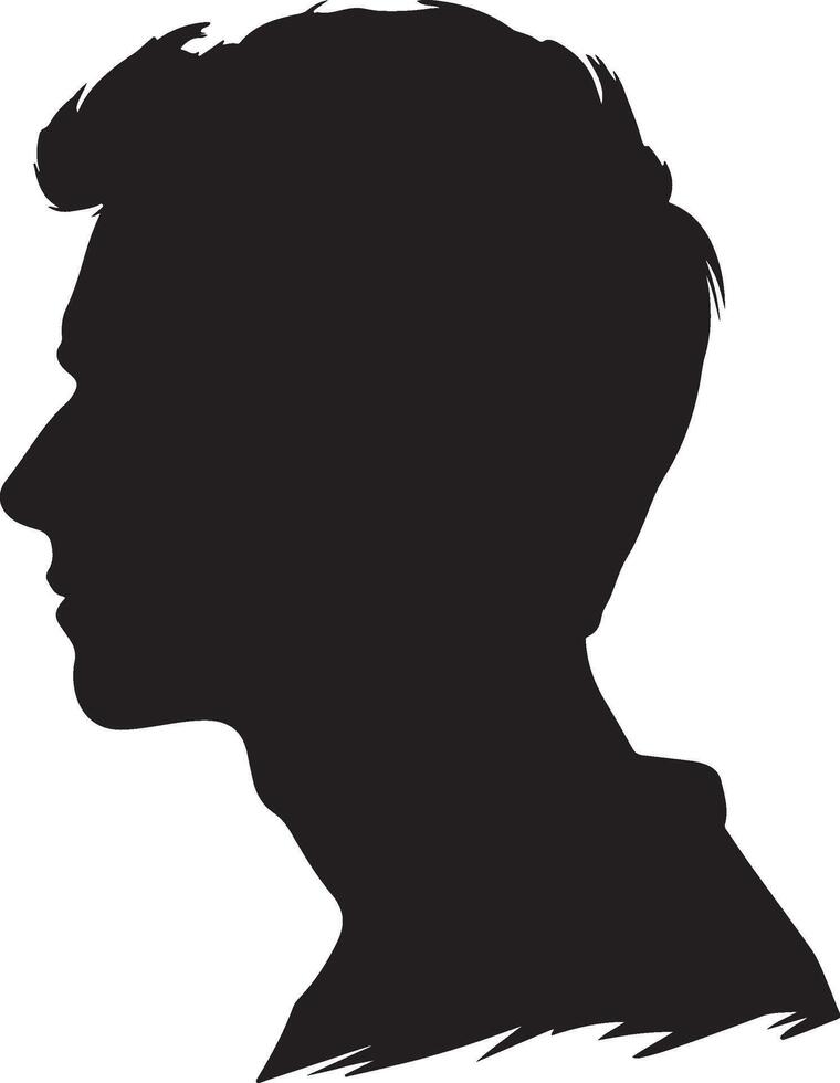 Male Head Silhouette Illustration White Background vector