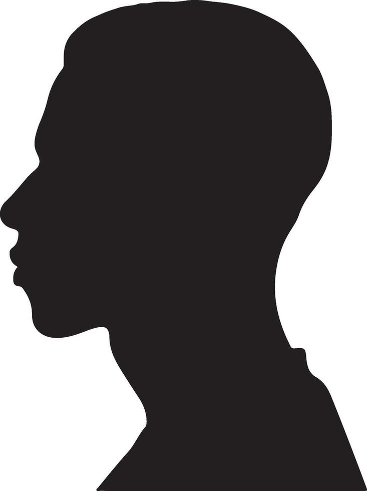 Male Head Silhouette Illustration White Background vector