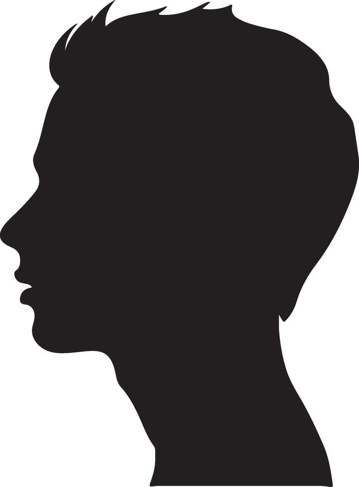 Male Head Silhouette Illustration White Background vector