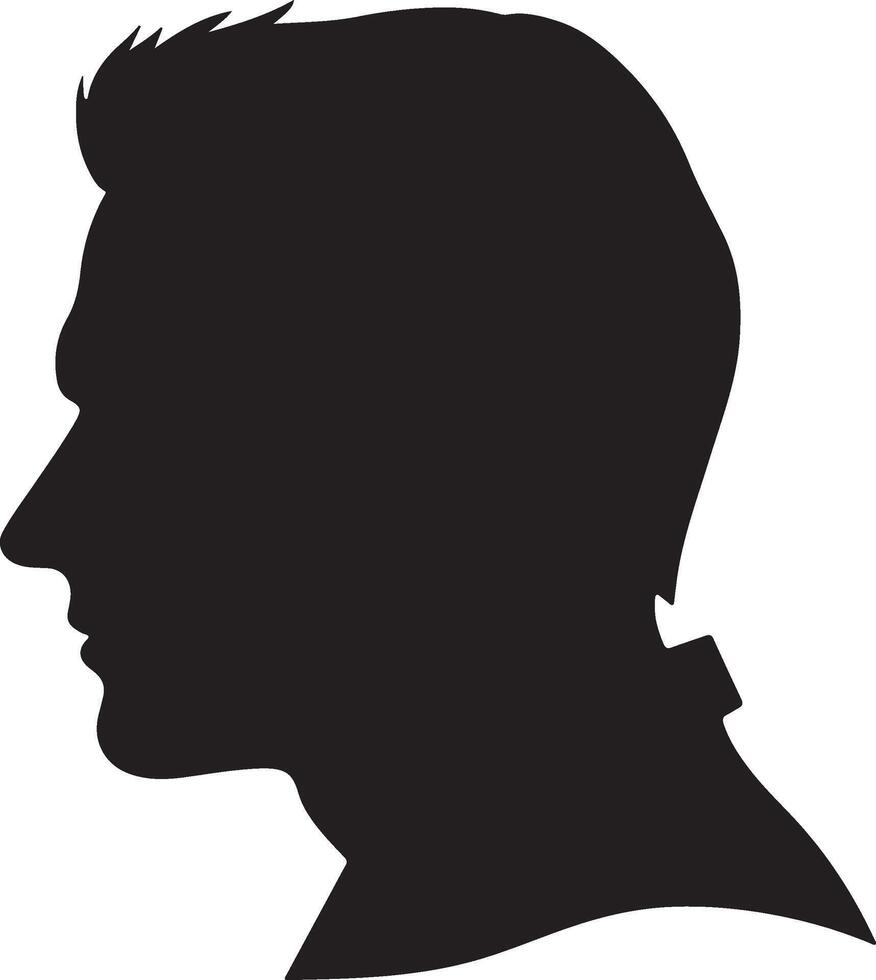 Male Head Silhouette Illustration White Background vector