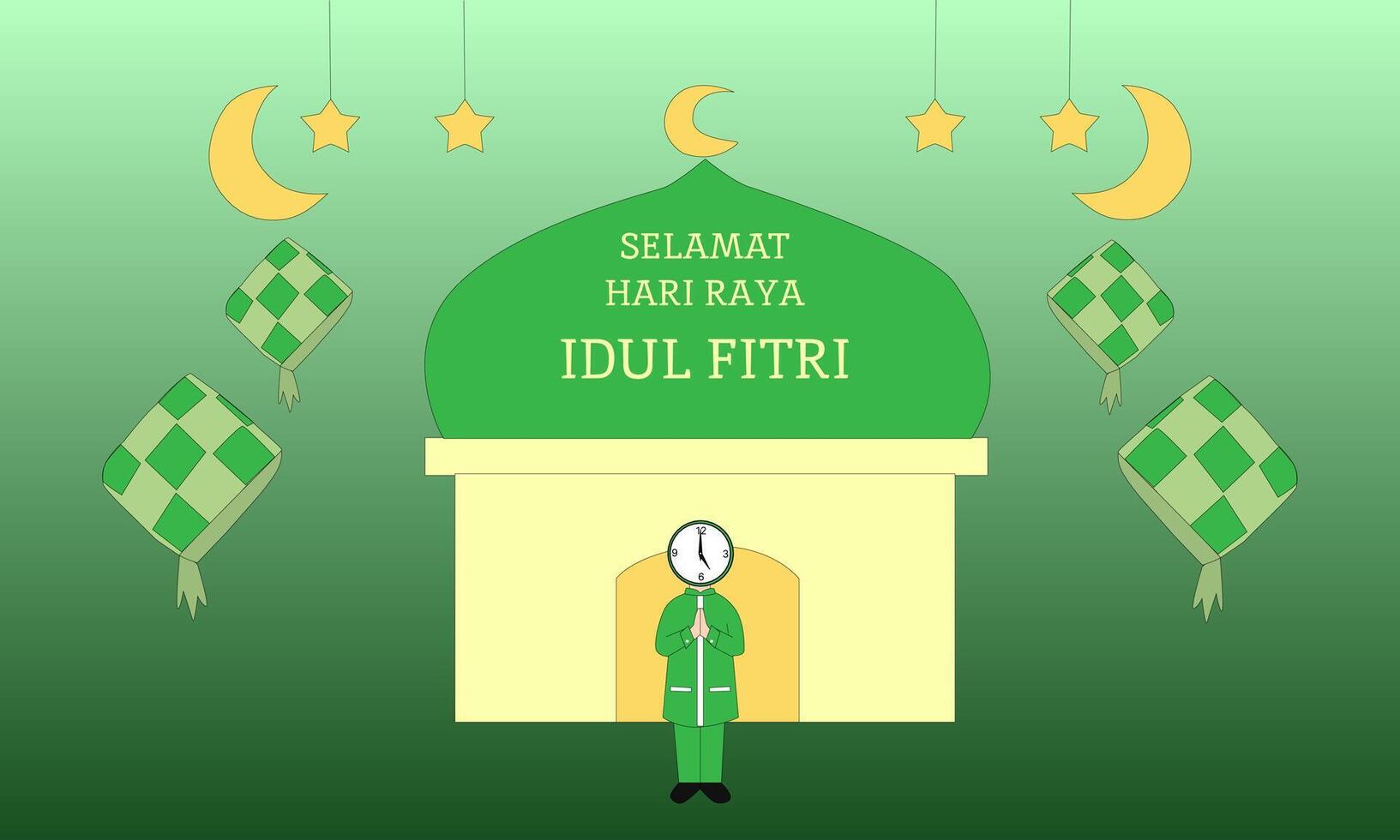 Muslim men celebrate the mont of Ramadan vector
