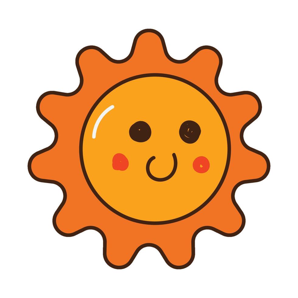 Smiling Sun. Cute sun with smile. Vector illustration