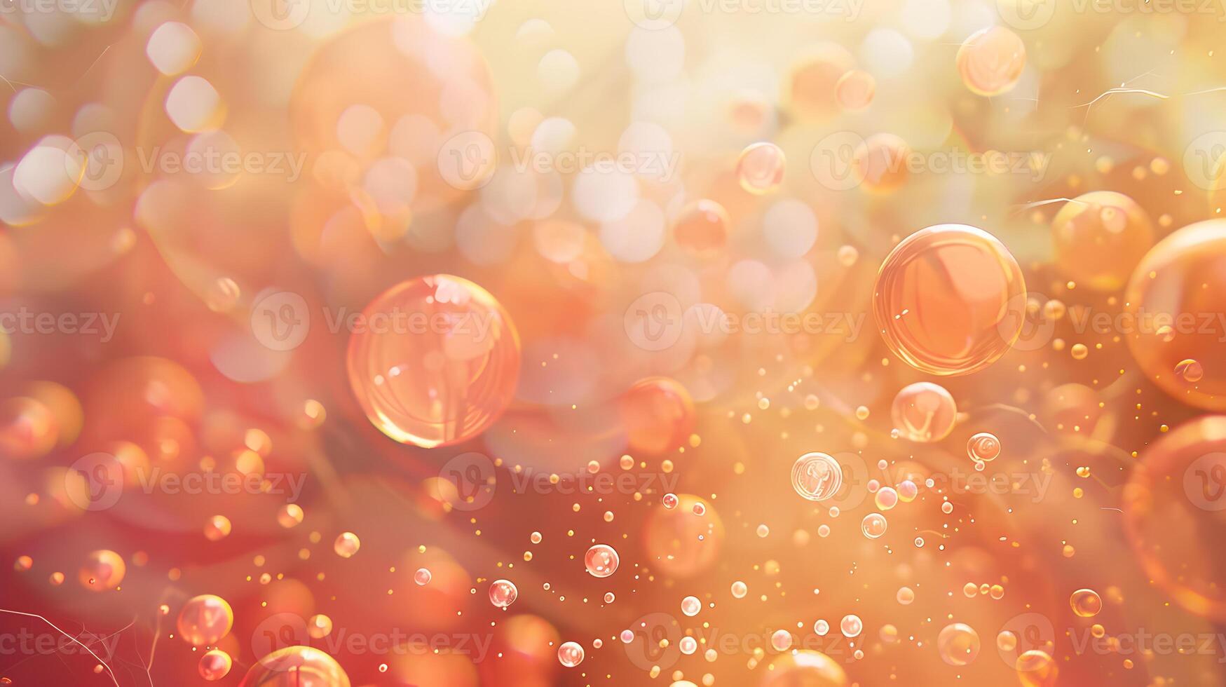 Apricot Dream Abstract with Luminescent Orbs photo