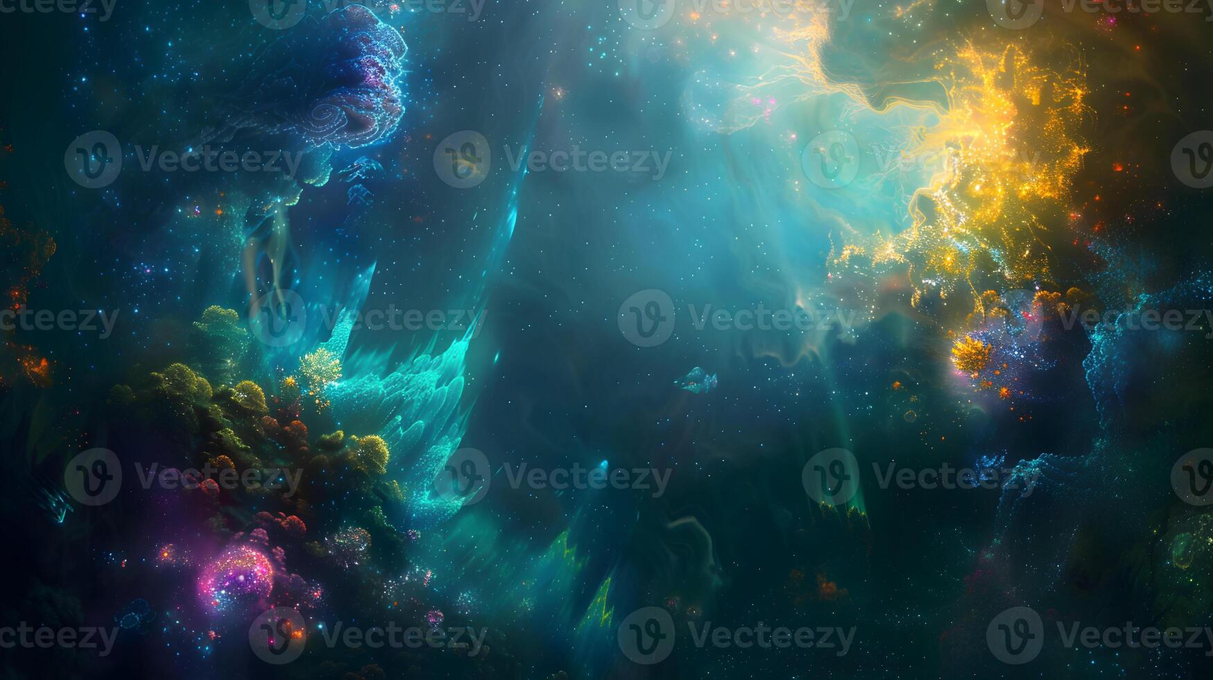 Cosmic Reef A Celestial Wonderland of Glowing Nebulae photo