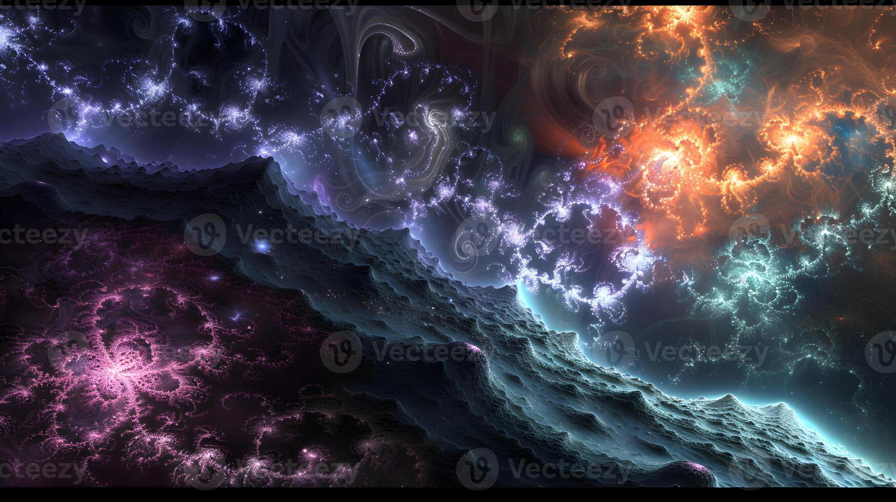 Cosmic Reef A Celestial Wonderland of Glowing Nebulae photo