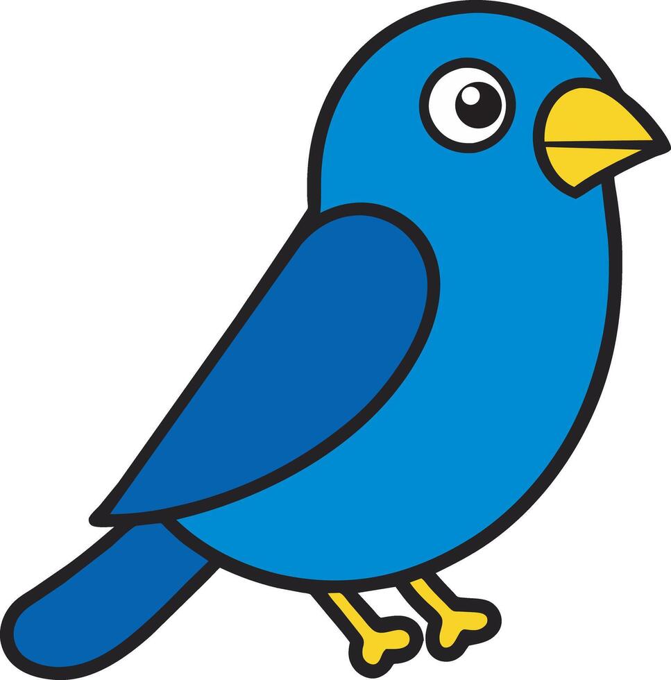 Blue Grosbeak bird sits icon vector