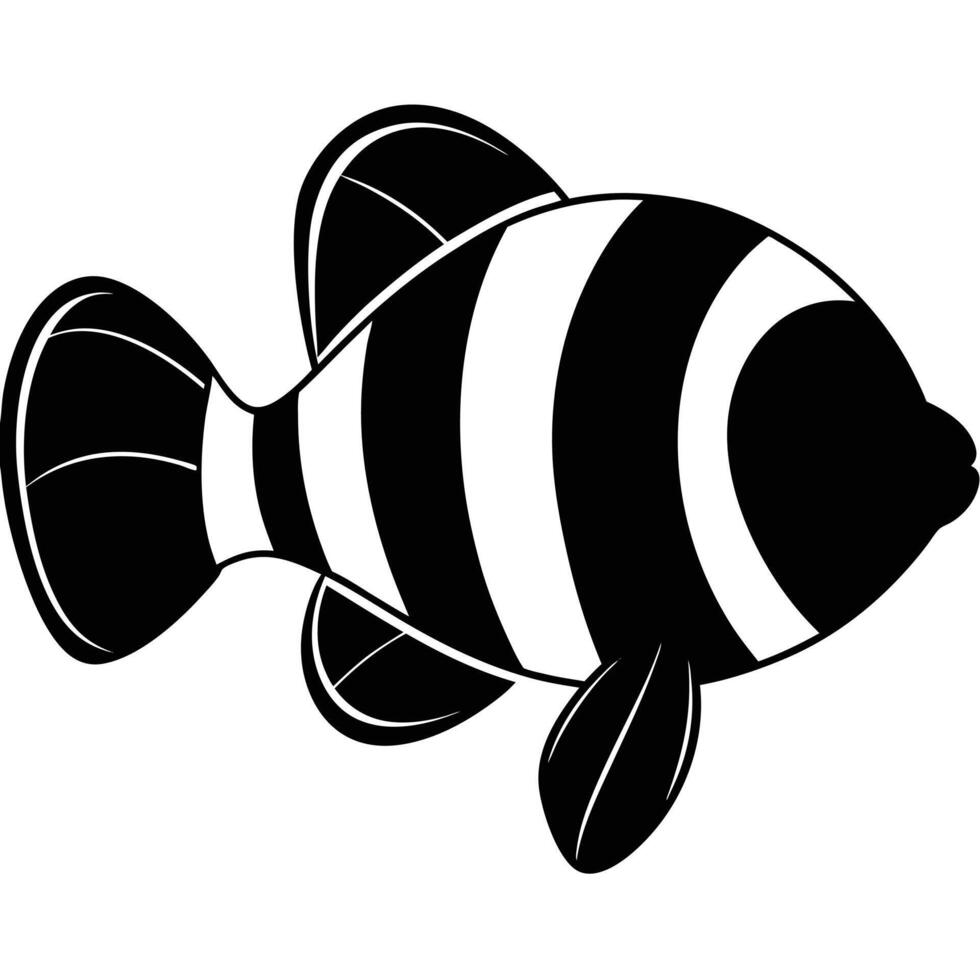 line art icon illustration of nemo fish vector