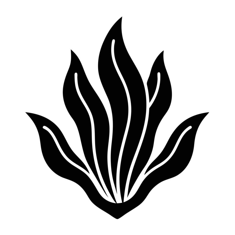 line art icon illustration of kelp vector