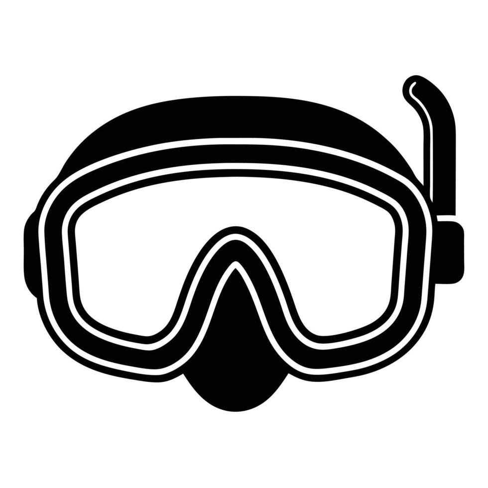line art icon illustration of snorkel goggle vector