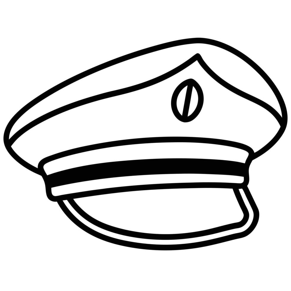 line art icon illustration of captain hat vector