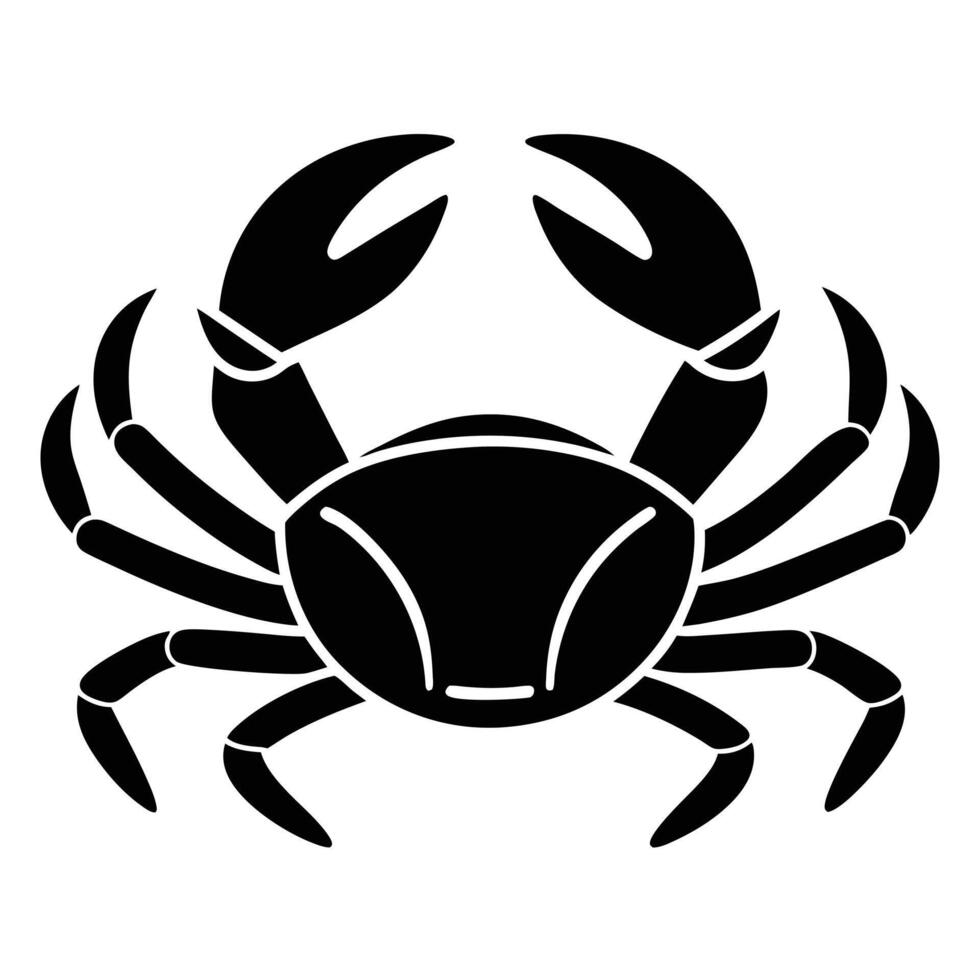 line art icon illustration of crab vector