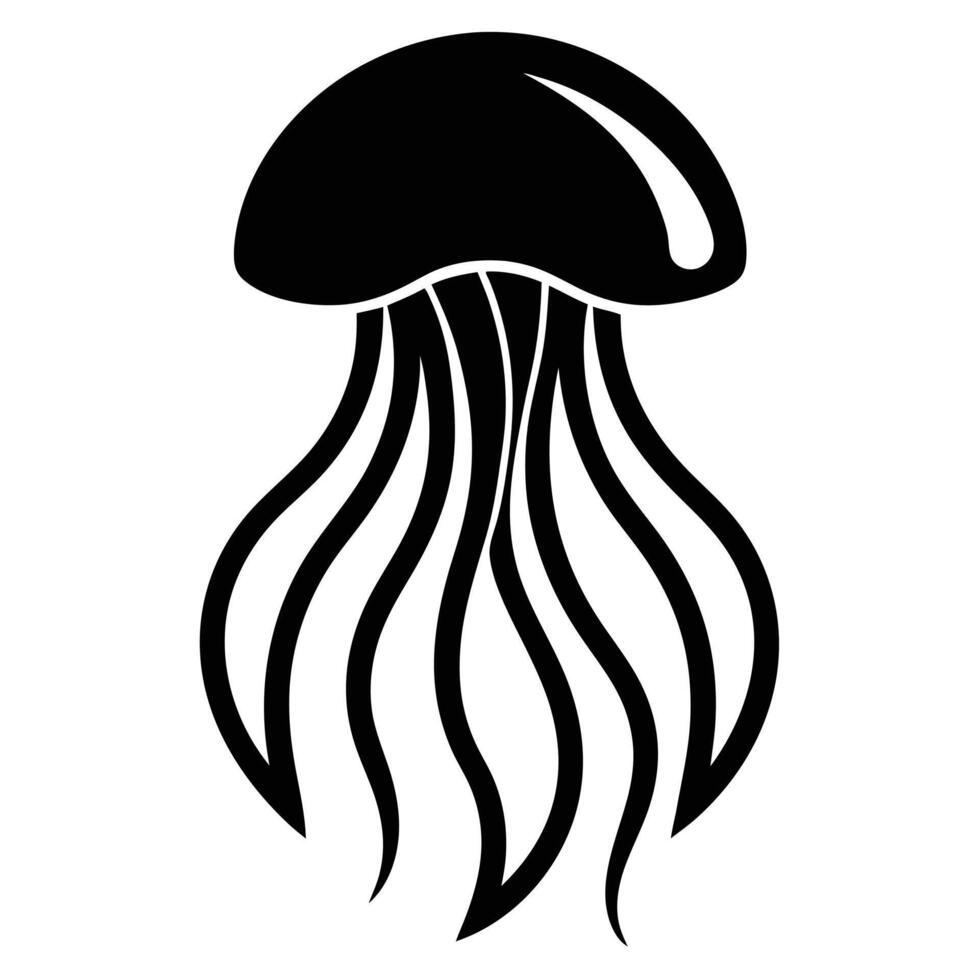 line art icon illustration of jellyfish vector