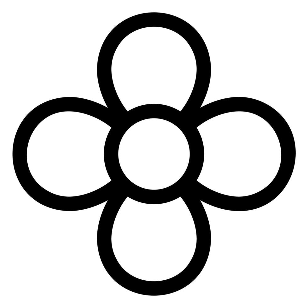 flower line icon isolated on white background vector