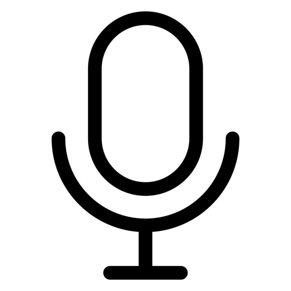 microphone line icon isolated on white background vector