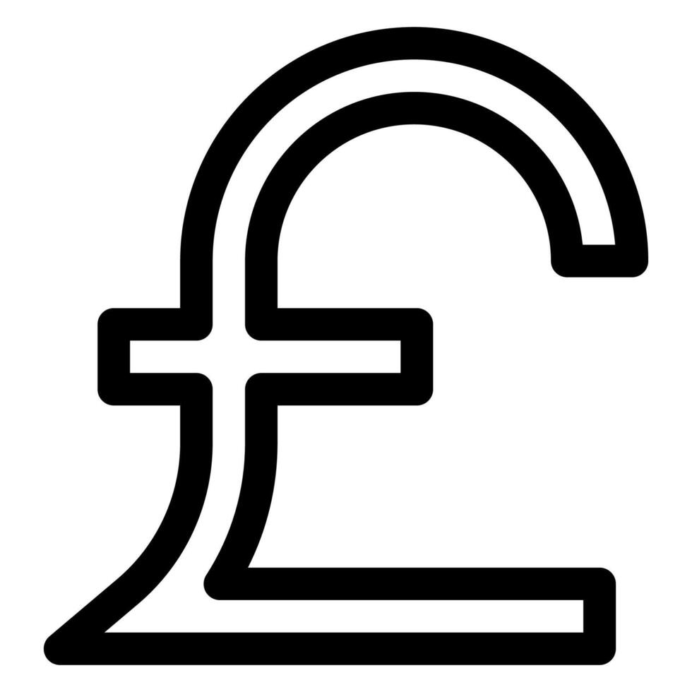 pound line icon isolated on white background vector