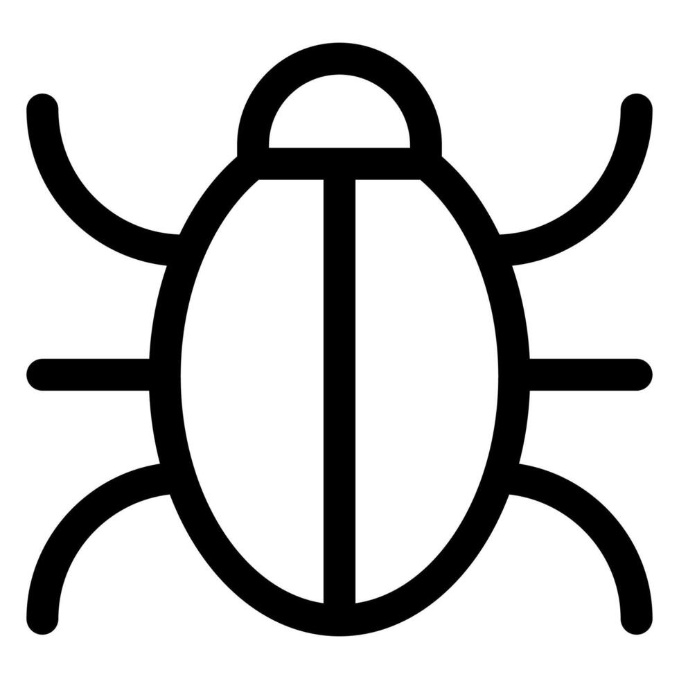 bug line icon isolated on white background vector