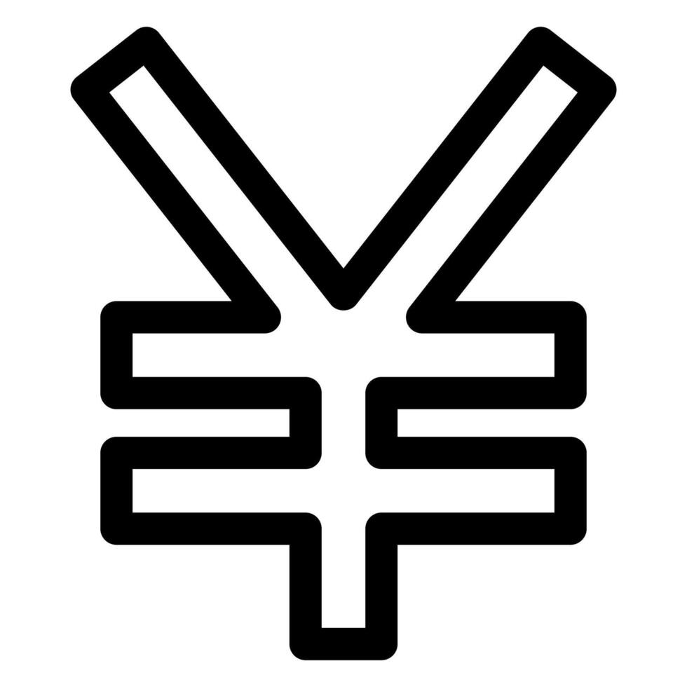 yen line icon isolated on white background vector