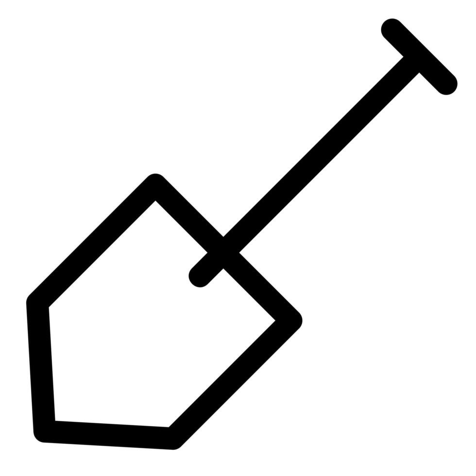 shovel line icon isolated on white background vector