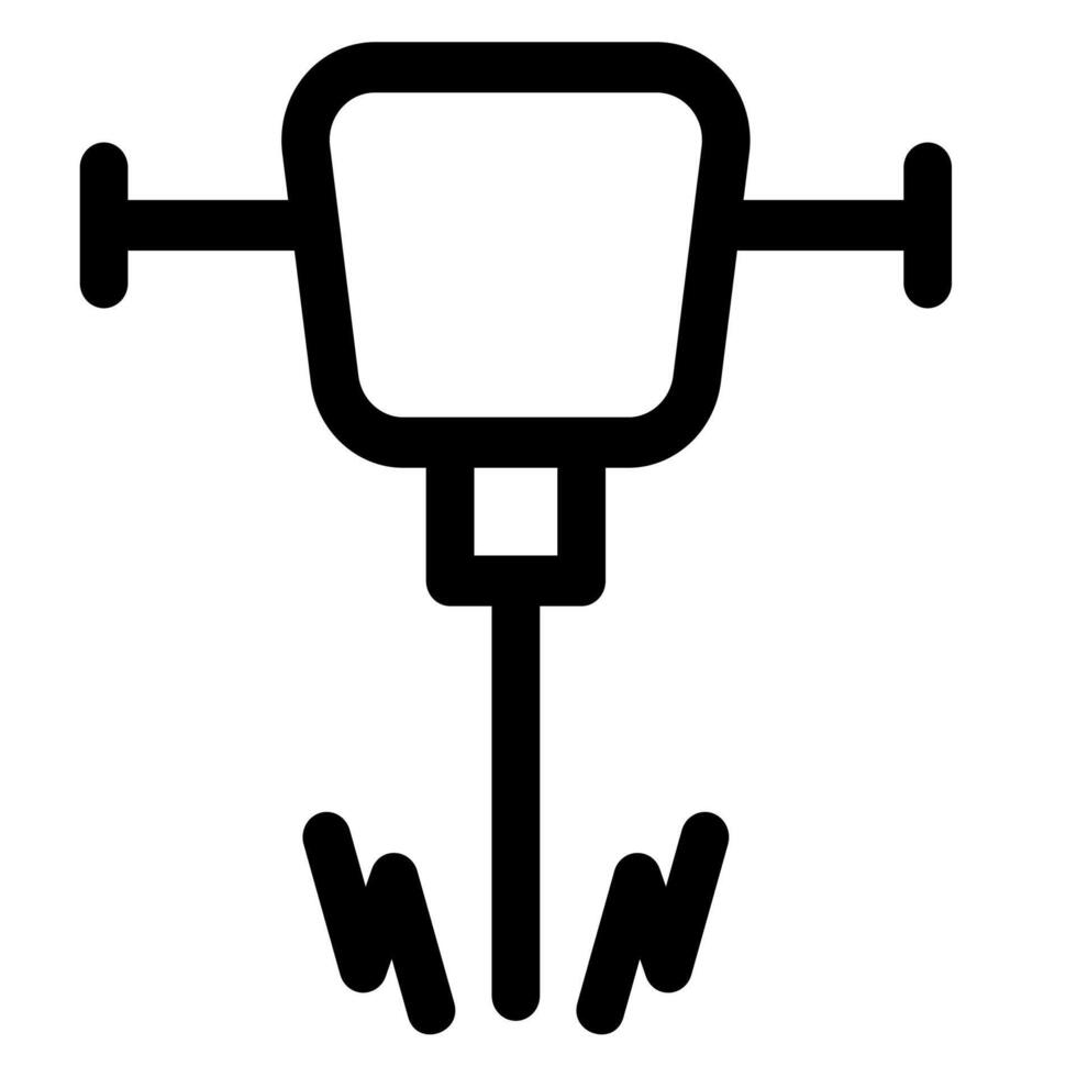 jackhammer line icon isolated on white background vector