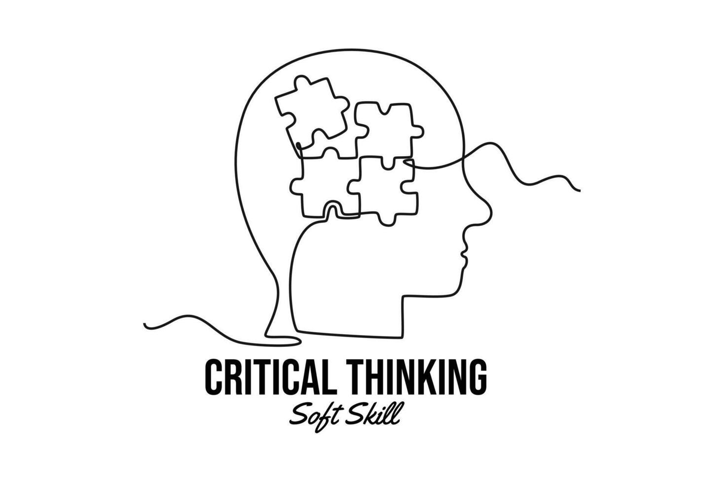 Skill and Training concept. Single line draw design graphic illustration. vector