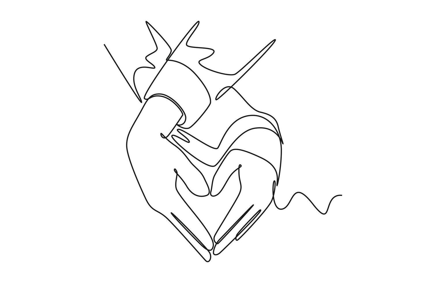 All about love concept. Single line draw design graphic illustration. vector