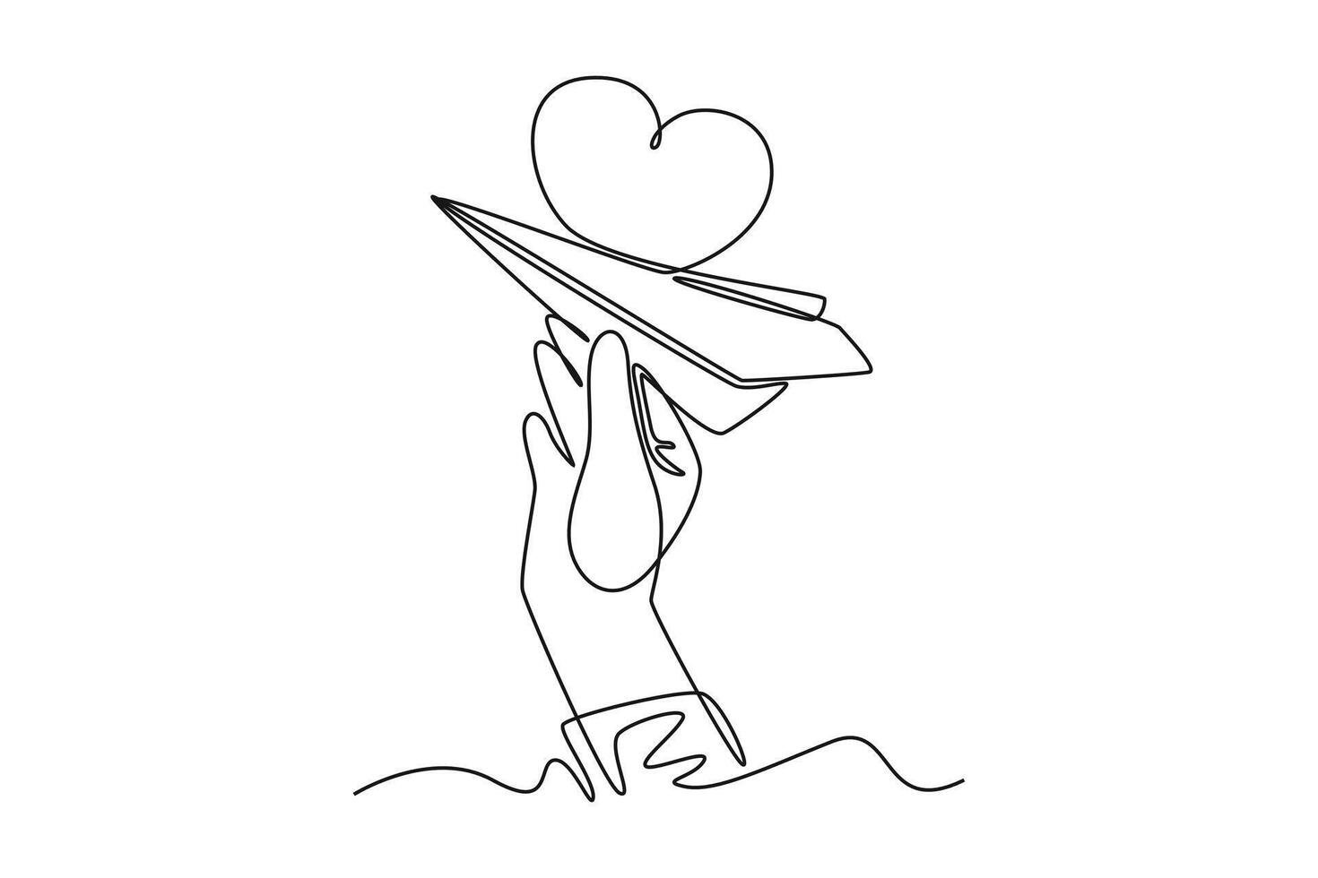 All about love concept. Single line draw design graphic illustration. vector