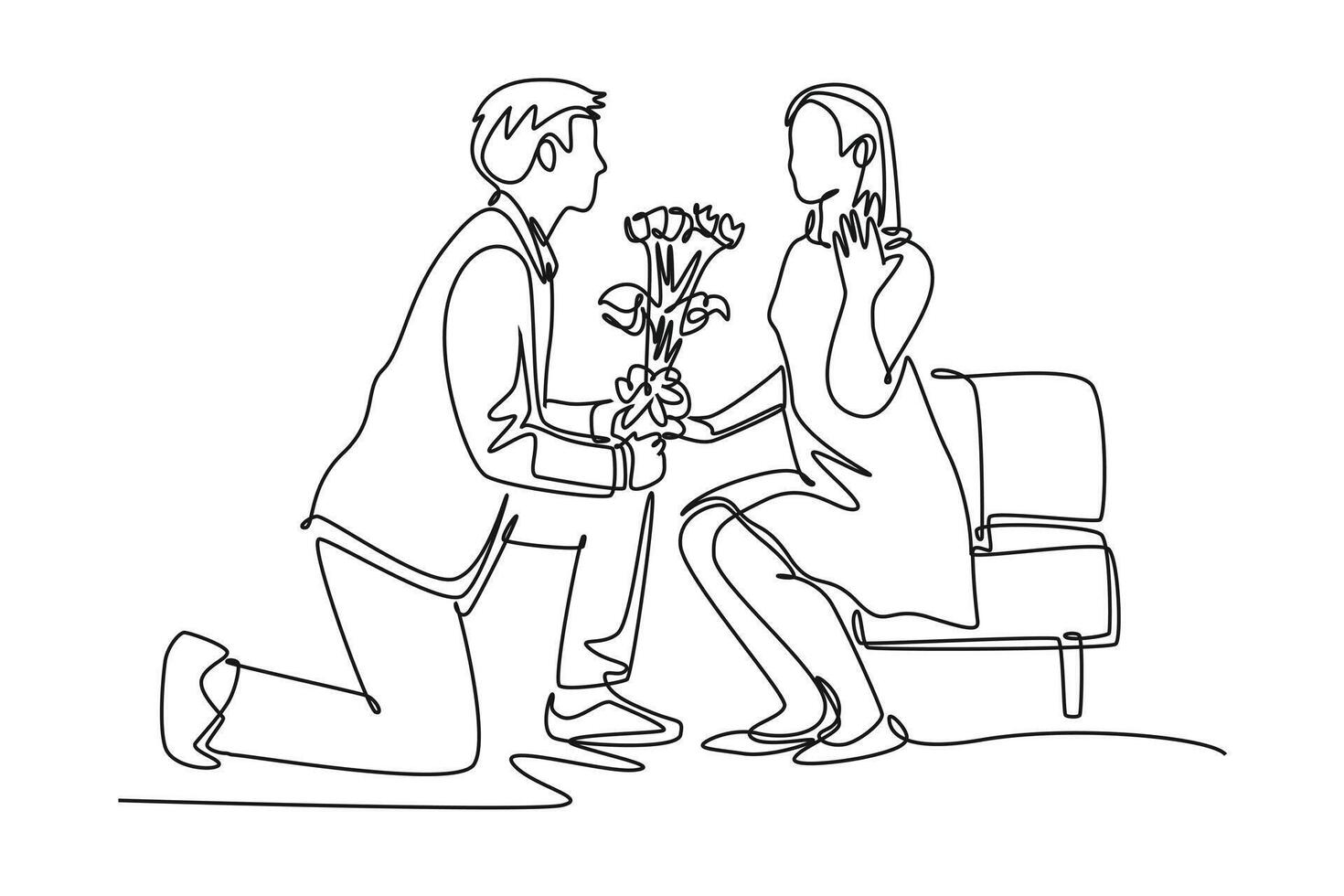 All about love concept. Single line draw design graphic illustration. vector
