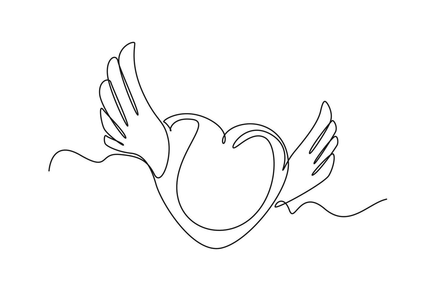 All about love concept. Single line draw design graphic illustration. vector