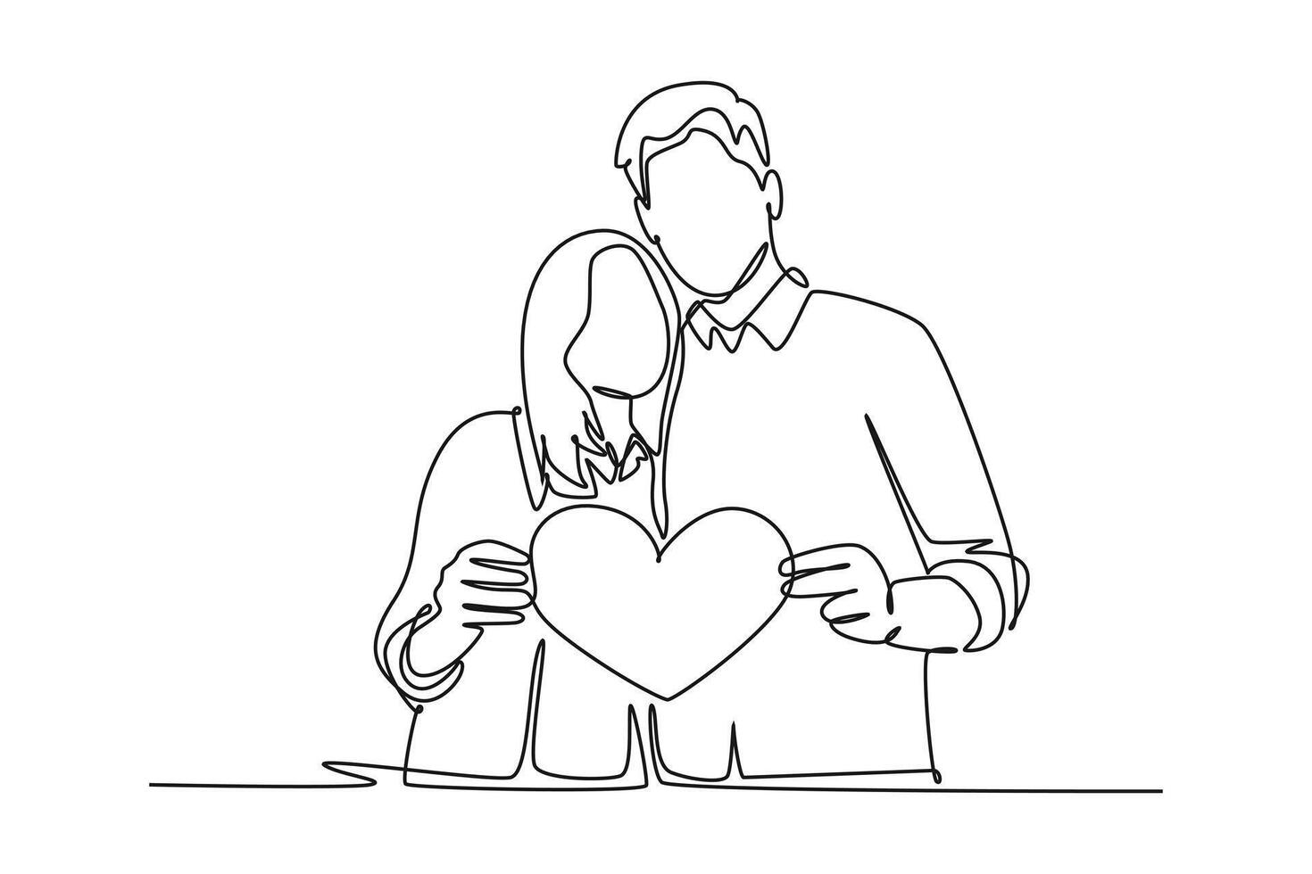 All about love concept. Single line draw design graphic illustration. vector