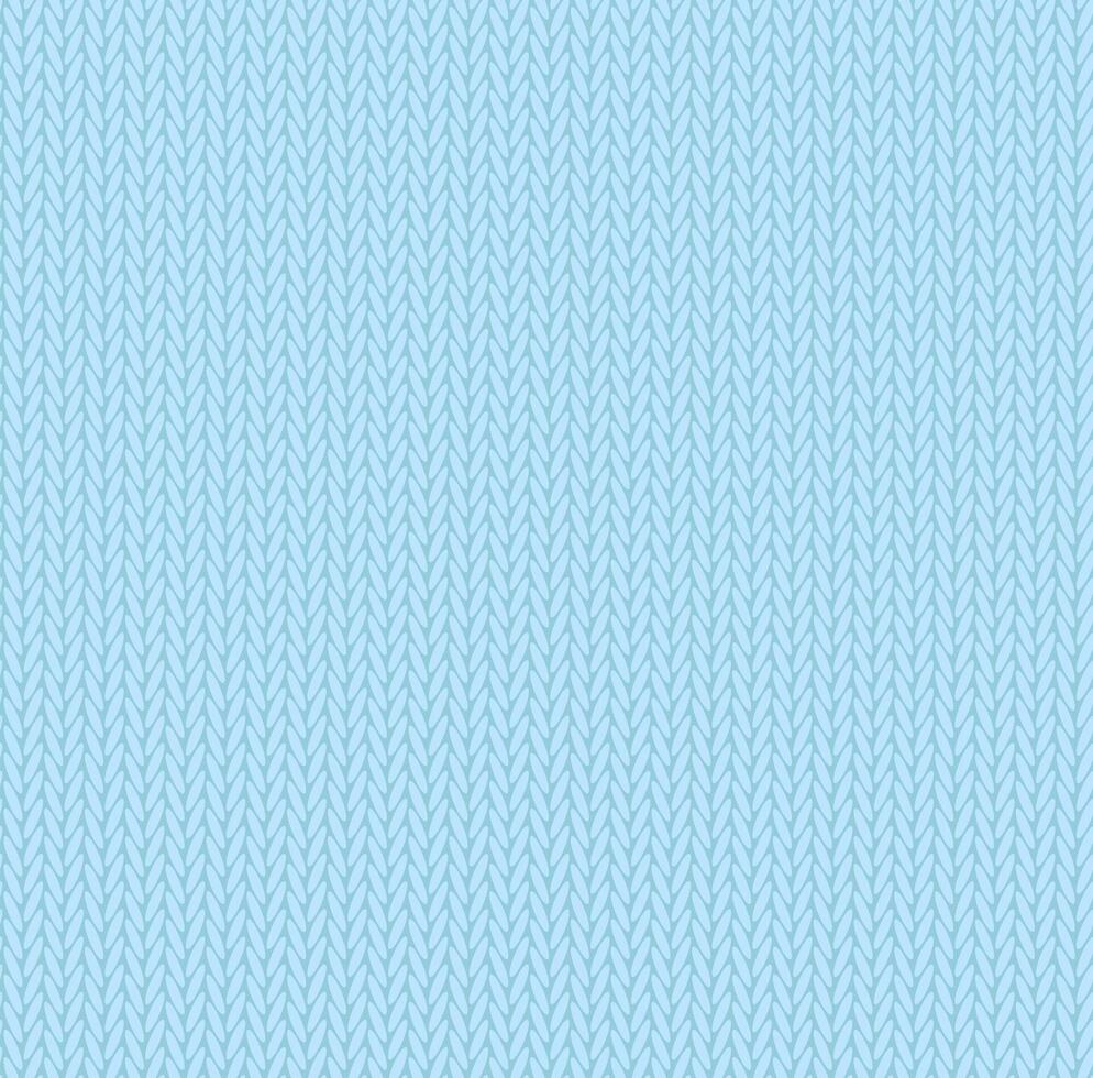Knit texture sky blue color. seamless pattern fabric. Knitting background flat design. vector