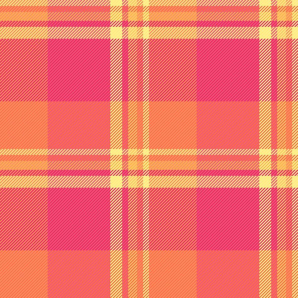 Drapery background plaid seamless, designer texture pattern . Stylish check textile tartan fabric in red and yellow colors. vector