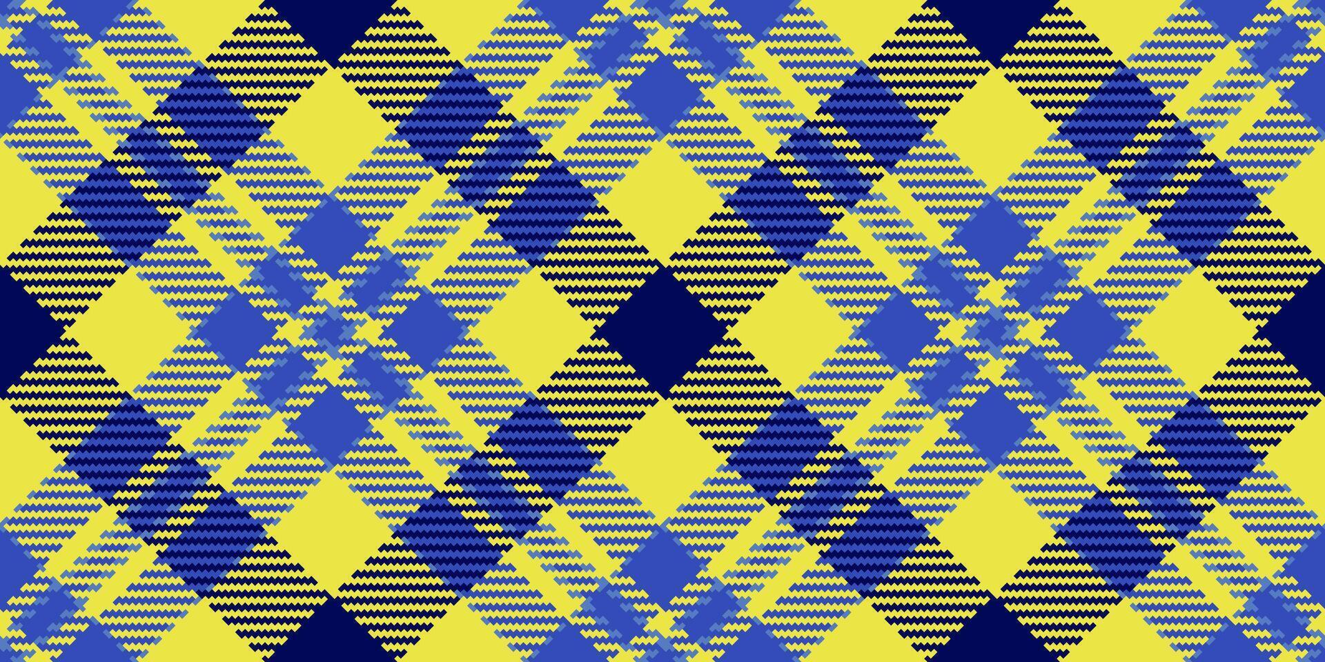 American background pattern, yard seamless fabric check. Adorable plaid texture tartan textile in blue and yellow colors. vector