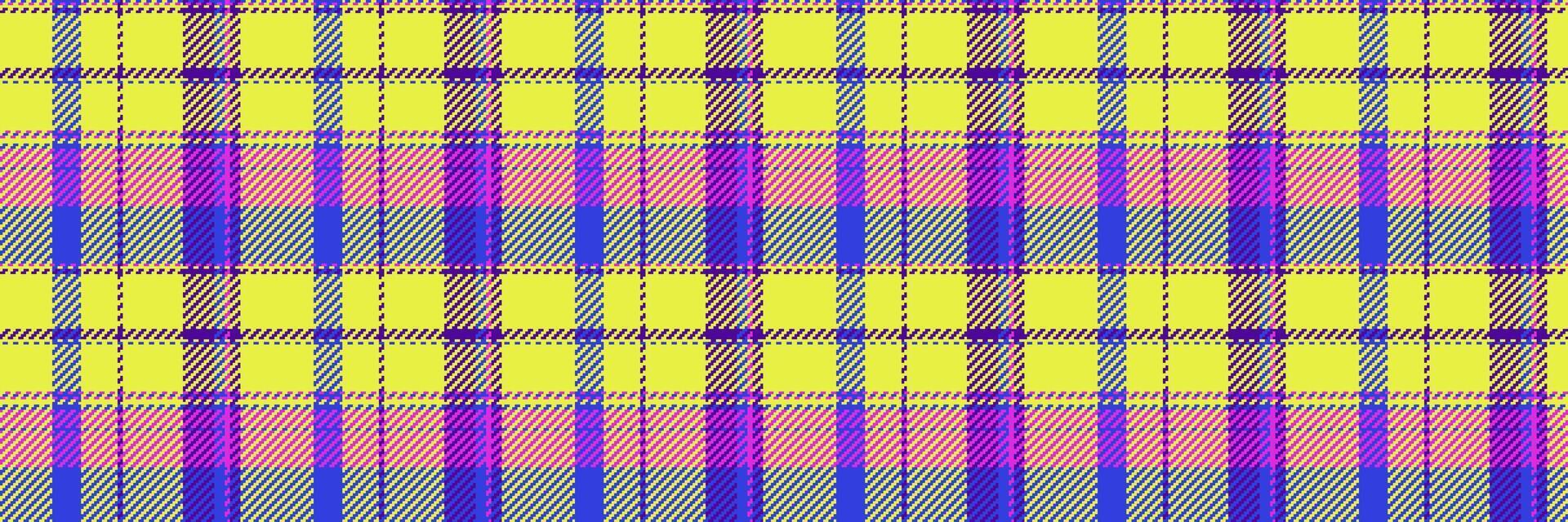 Checker background textile texture, list tartan fabric . Official seamless check pattern plaid in lime and blue colors. vector