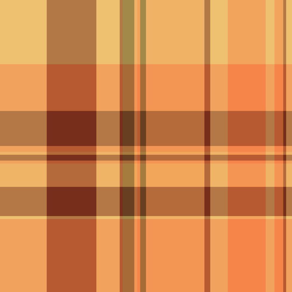 Platform background tartan, 1950s fabric texture textile. Book plaid seamless check pattern in orange and sandy brown colors. vector