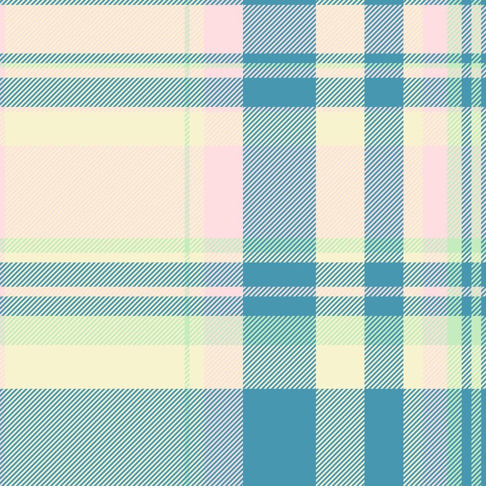 Checking tartan texture background, template fabric pattern seamless. Exotic check plaid textile in light and cyan colors. vector