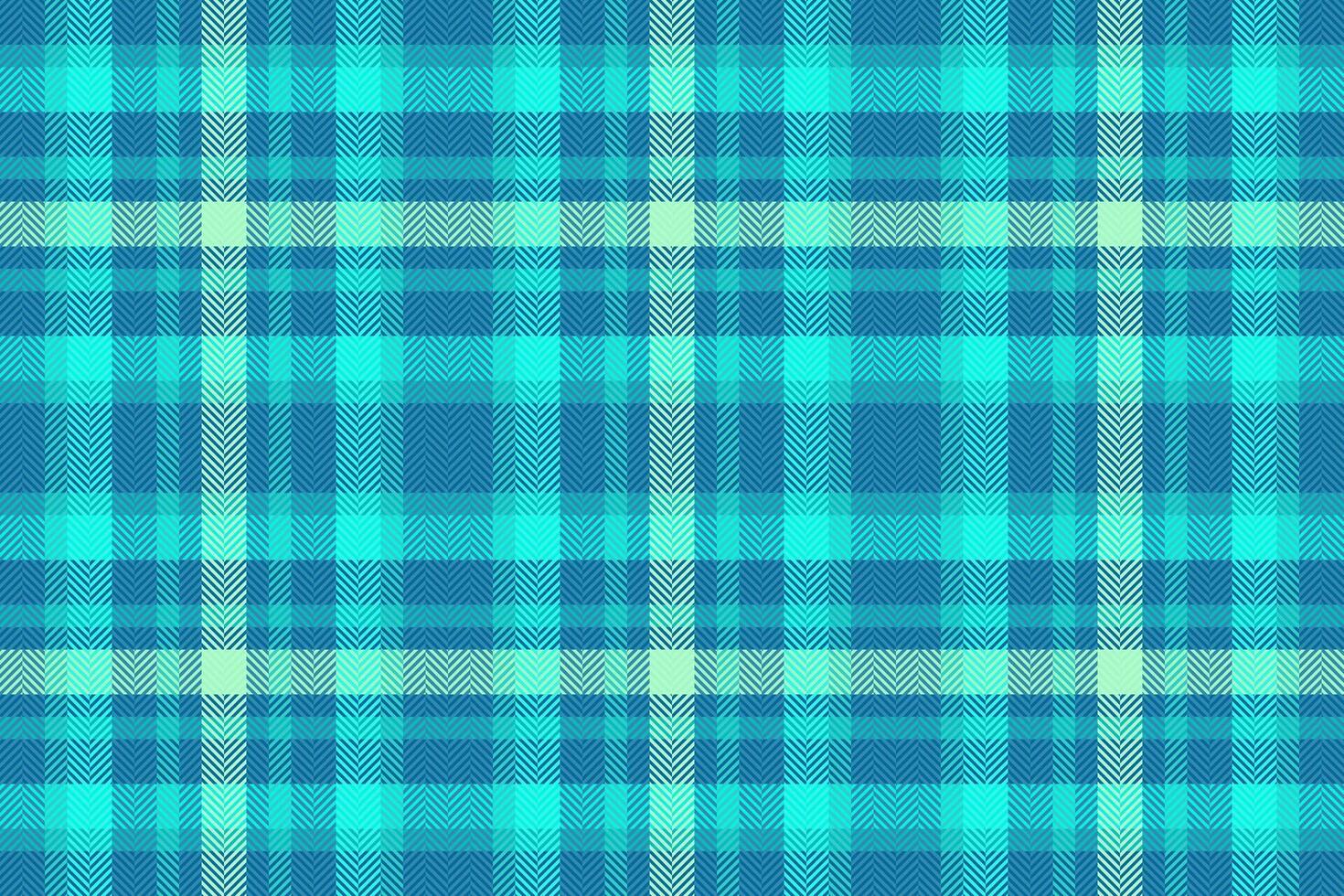 Rest texture seamless pattern, custom textile check background. Nobility fabric tartan plaid in cyan and teal colors. vector