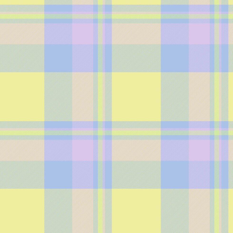 Pop plaid texture background, tissue check textile. Sensual pattern fabric seamless tartan in light and yellow colors. vector
