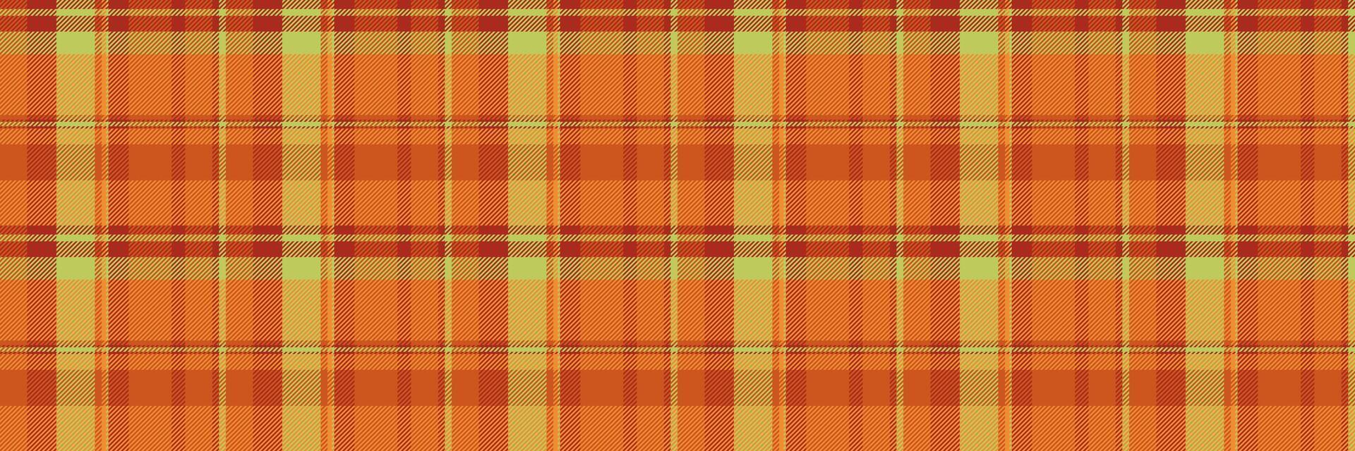 Kind tartan background texture, classical plaid fabric. Sixties seamless textile check pattern in orange and red colors. vector