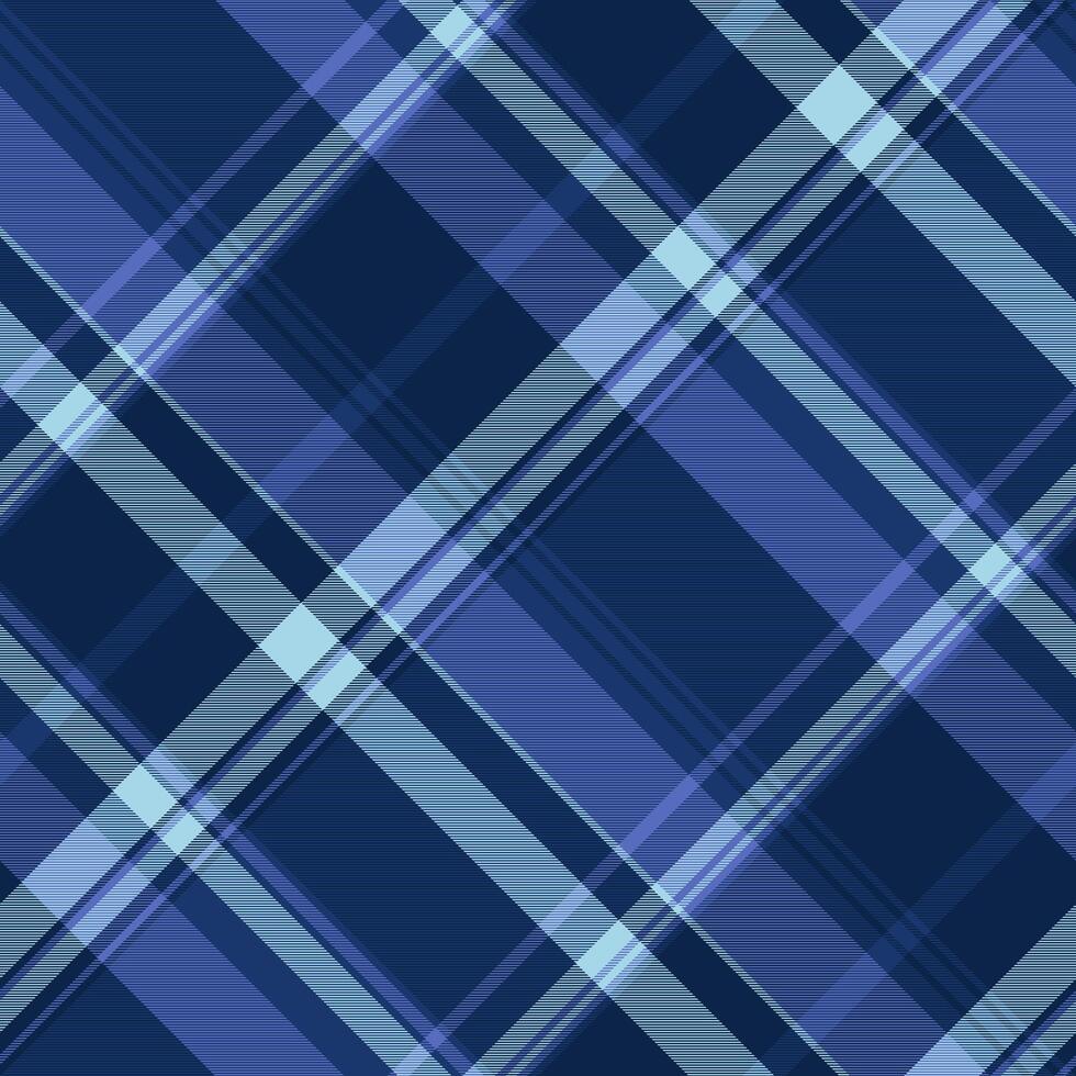Fiber fabric check plaid, pillow background texture seamless. Spanish tartan pattern textile in blue and dark colors. vector