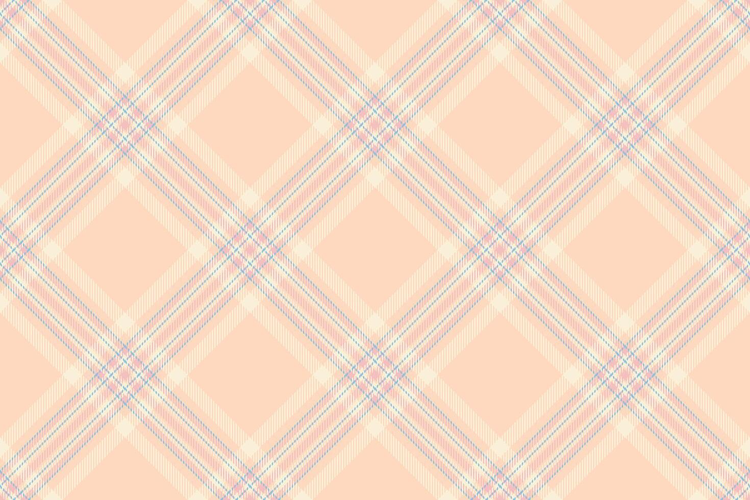 Retail seamless background, grungy textile texture plaid. Festive pattern tartan fabric check in light and papaya whip colors. vector
