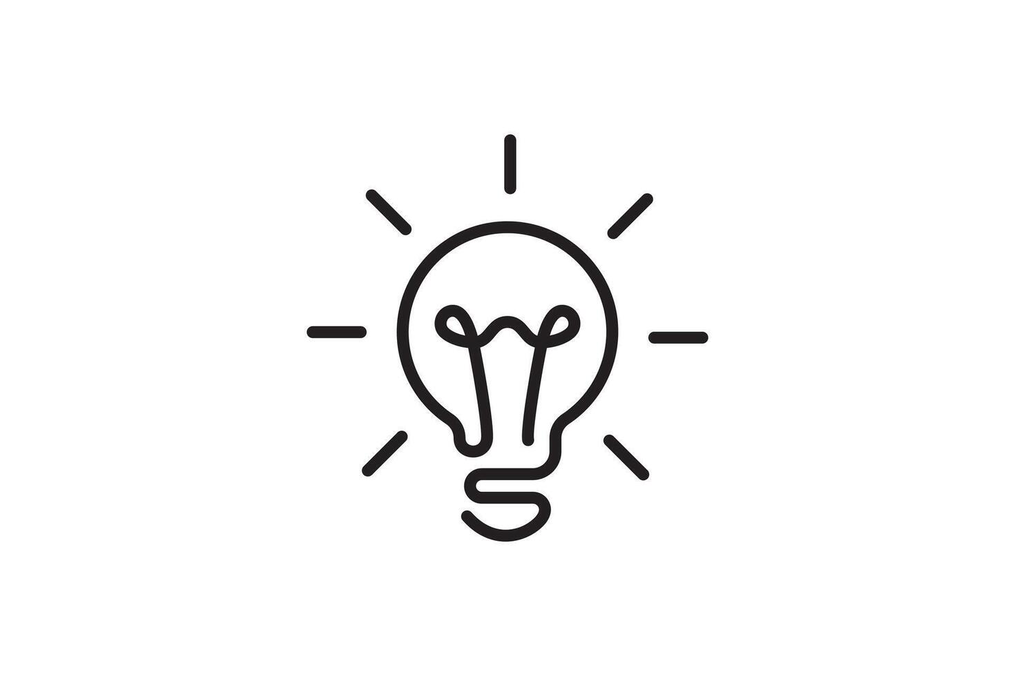 Idea symbol creative concept. Light bulb light icon. Power and energy sign. vector