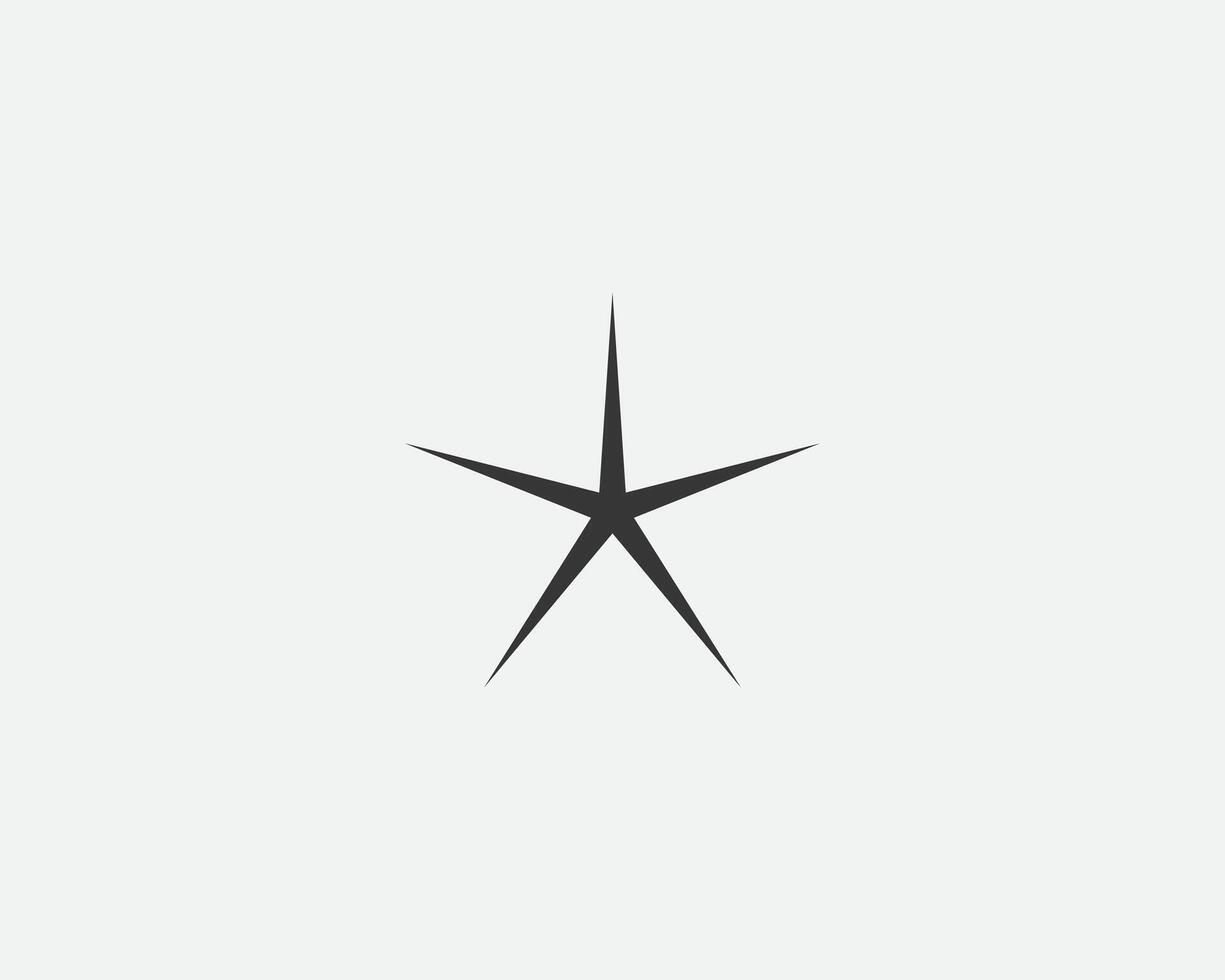 Star icon, shape. Abstract design spark sign. Black and white silhouette vector