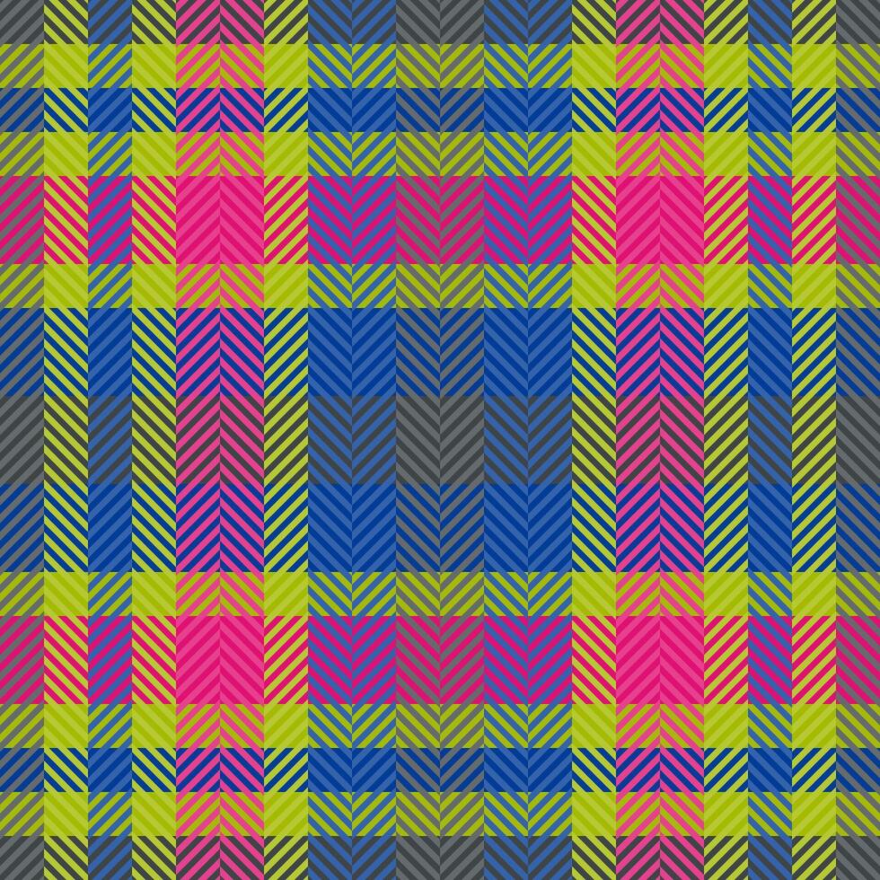 Plain background texture pattern, scenery seamless textile. Material check fabric plaid tartan in lime and blue colors. vector