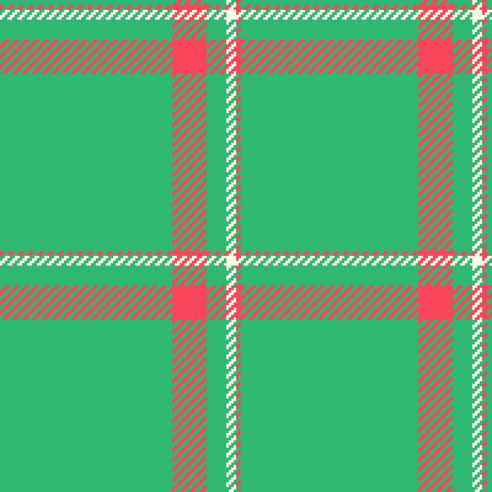 String background tartan texture, vichy textile pattern . Flowing plaid fabric check seamless in green and red colors. vector