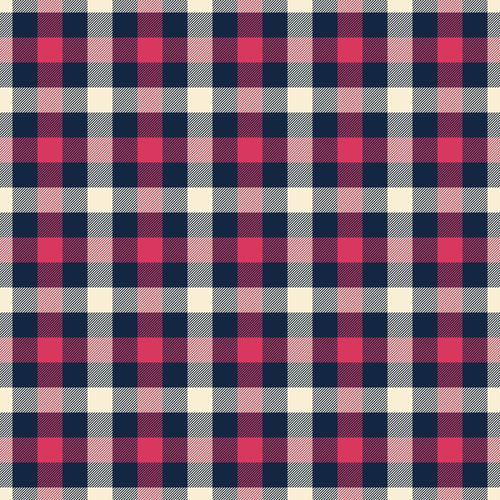 List texture fabric, tough tartan seamless background. Reel check textile plaid pattern in dark and antique white colors. vector