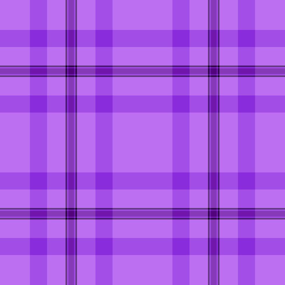 Elementary pattern plaid fabric, heritage check tartan seamless. Occupation texture textile background in violet and dark colors. vector