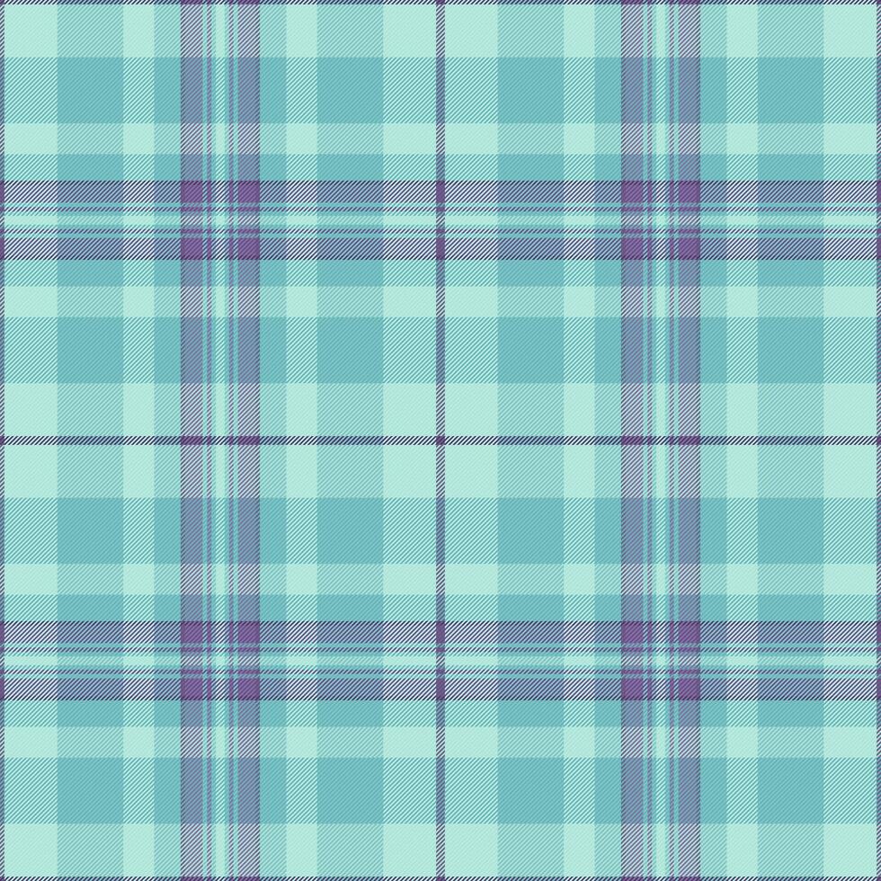 Gift paper seamless check texture, flow tartan plaid. Glamour fabric background textile pattern in light and cyan colors. vector