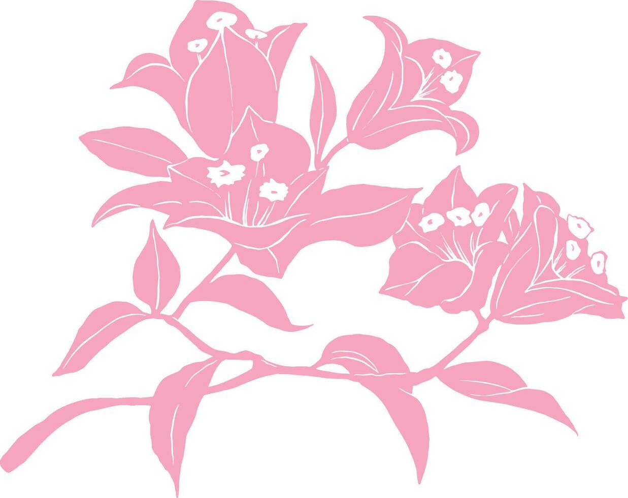 pink flowers on a branch vector